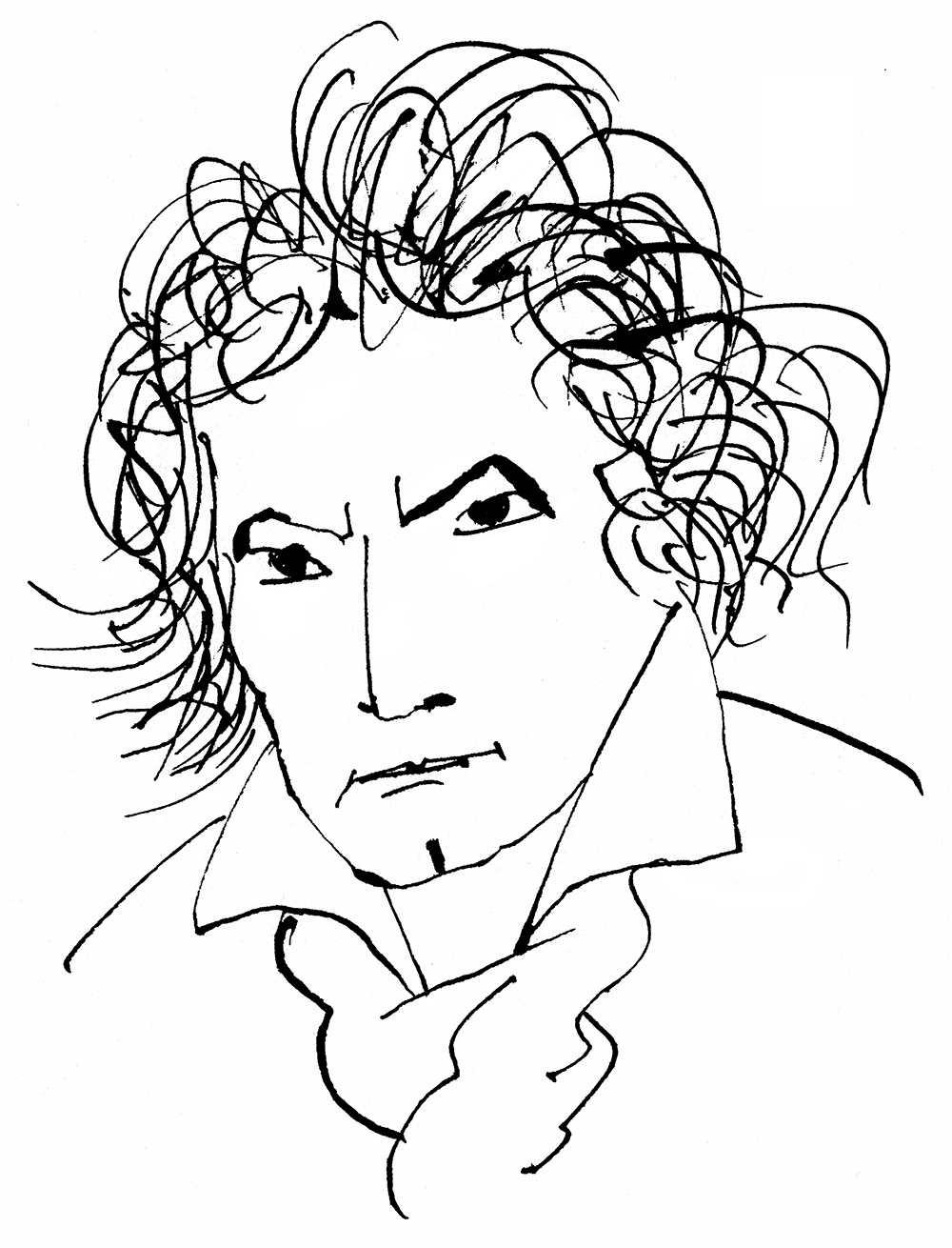 drawing of Ludwig van Beethoven