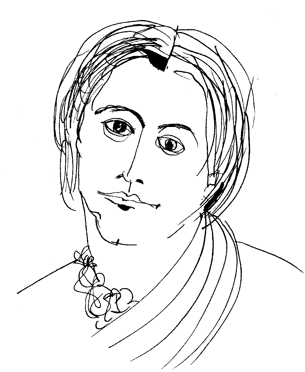 drawing of Clara Schumann