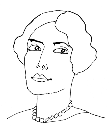 drawing of Rebecca Clarke