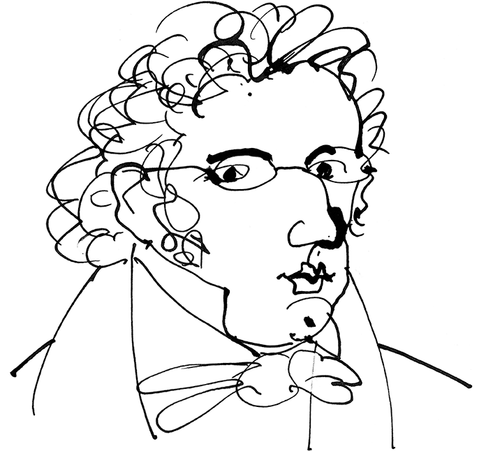 drawing of Franz Schubert