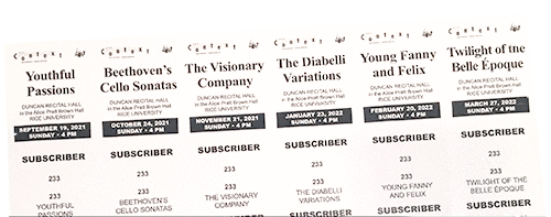 reproduction of tickets for the upcoming concerts.
